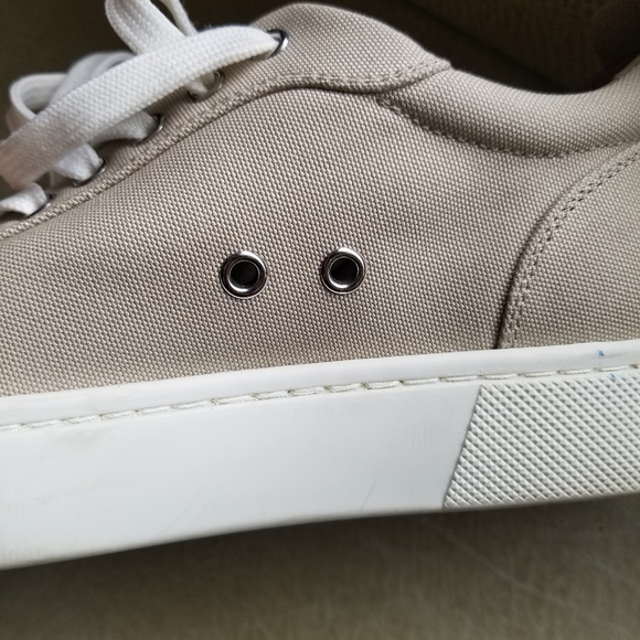 Christian Louboutin Beige Canvas Low Top Sneakers Auth Cert Sz 39.5 - Picture 9 of 12
